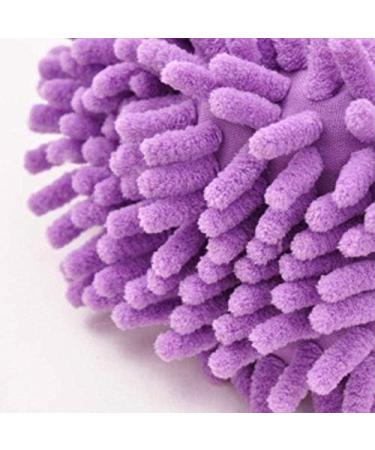 AKORD Cute Dust Mop Slippers Shoes Floor Cleaner Clean Easy Bathroom Office Kitchen Microfibre Purple 24 x 12 x 5 cm - Buy Online on GoSupps.com