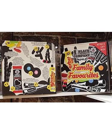 Liquorice Family Favourites Gift Box - Toffee - Pipes - Comfits - Soft Liquorice - Catherine Wheels - Sherbet Fountain - Sticks - Buy Online on GoSupps.com