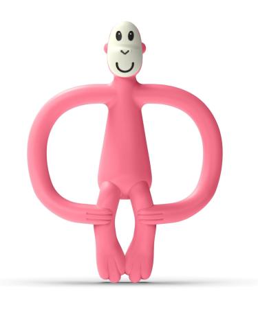 Matchstick Monkey Pink Antimicrobial Silicone Teether | BPA Free | Easy-to-Grip Design | 3+ Months | Gel Applicator | 11cm - Buy Online on GoSupps.com