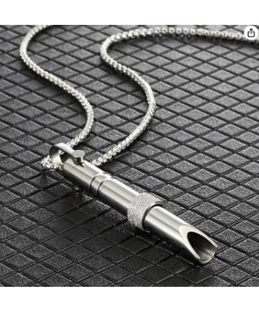 Anxiety Relief Necklace Anapana Breathing Necklace Calm Carry for Anxiety-Portable Stainless Steel Whistle Anxiety Necklace for Breathing Exercises Meditation Anxiety Gifts for Women (Silver) - Buy Online on GoSupps.com