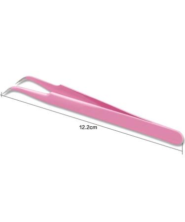 AKOAK Stainless Steel Eyelash Extension Tweezers - Straight and Curved Tips - Pink (2 Pieces) - Buy Online on GoSupps.com