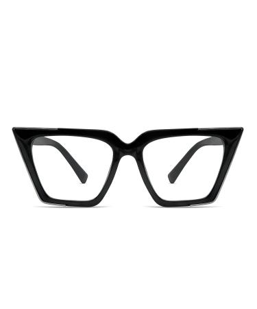 Vintage retro oversized blue light glasses for women cat eye glasses computer glasses Black