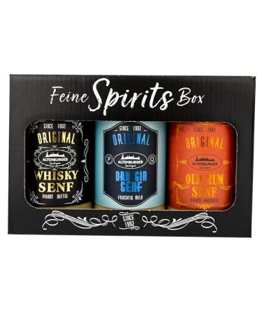 Altenburger Original Altenburger Original Fine Spirits Box with Whiskey Mustard (200 ml) Dry Gin Mustard (200 ml) and Old World Mustard