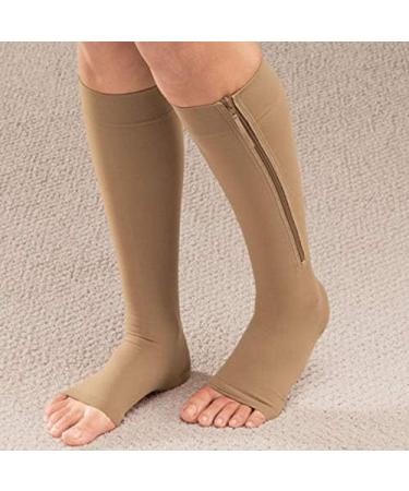 Buy Women s Zip Compression Toe Socks - Open Toe Slim Stockings for Leg Support | Black Size M - Buy Online on GoSupps.com