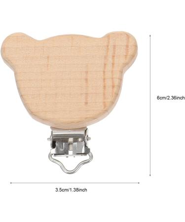 Garneck 6Pcs Natural Wood Beech Suspender Pacifier Clips for DIY Pacifier Chains - Mixed Animal Shapes - Buy Online on GoSupps.com