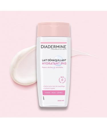 Diadermine - Lait D maquillant Visage Yeux et L vres - Hydratant - PH5 - Peaux S ches et Sensibles - Hydrate et Apaise - Nettoyant - 96% d'ingr dients d'origine naturelle - Flacon de 200 ml - Buy Online on GoSupps.com