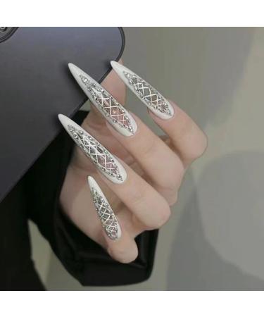 Temperament enhancement nail hand manicure" pure hand-worn uncle Jia with pure white ballet dancer sweet temperament spice girl student manicure (10 pieces)(M) - Buy Online on GoSupps.com