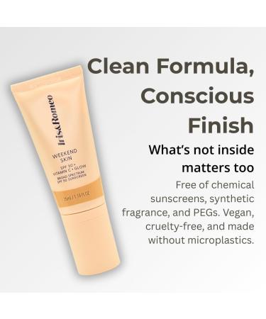 IRIS&ROMEO Weekend Skin SPF 50 Instant Glow Tinted Mineral Sunscreen with Vitamin C + Niacinamide Full Size 1.18 Oz - Universal Glow (Sheer Luminosity) - Buy Online on GoSupps.com