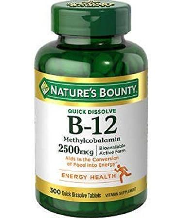 Nature's Bounty B-12 2500mcg 300 Tabs