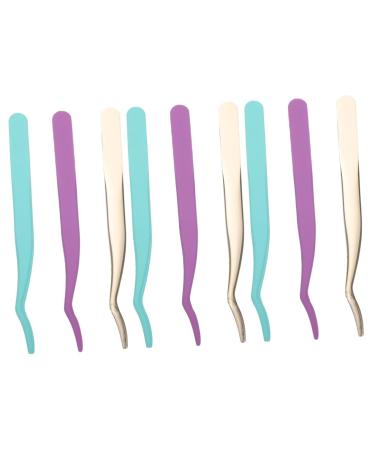 FRCOLOR 9 Pcs Eyelash Curler Eyelashes Applicator Lash Tweezer Makeup Tweezers Eyelash Extension Supplies Makeup Stuff Pro Tools Hair Supplies Remover Stainless Steel Precision