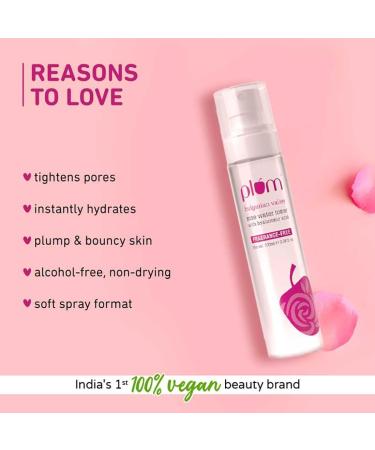 Buy Plum Bulgarian Valley Rose Water Toner with Hyaluronic Acid & Rose Extracts - Soothing for All Skin Types - 100Ml - International Shipping Available - Buy Online on GoSupps.com