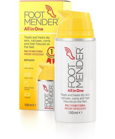 Footmender All in One | Treats and Heals Dry Feet Hard Skin (calluses) Corns and Cracked Heels (Heel fissures) | Significant Effect After First Treatment | 100ml - Buy Online on GoSupps.com