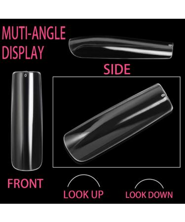 XXL Clear Long Square Nail Tips - 600 Pcs | Full Cover Acrylic Nail Tips Set with Bag | WOWITIS Extra Long Press On Nails - Buy Online on GoSupps.com