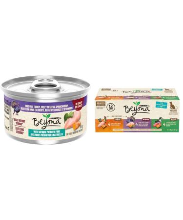 Beyond Grain Free Natural Wet Cat Food: Turkey Sweet Potato & Spinach + Poultry P t Variety Pack Cat Food + Cat Food Poultry P t
