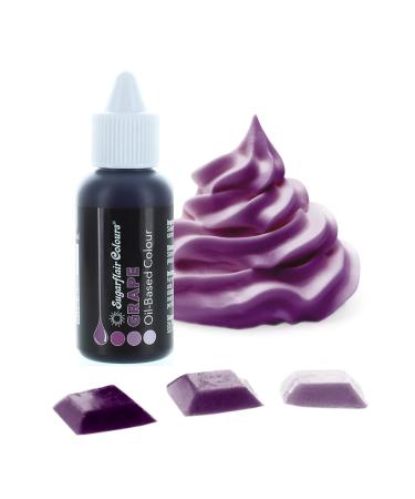 Sugarflair Grape (Purple) Oil Based Food Colouring Highly Concentrated Edible Oil Based Blue Food Colour for Consistent Colouring of High Fat Foods: Icing Buttercream Chocolate & More - 30ml Single Grape (Purple)