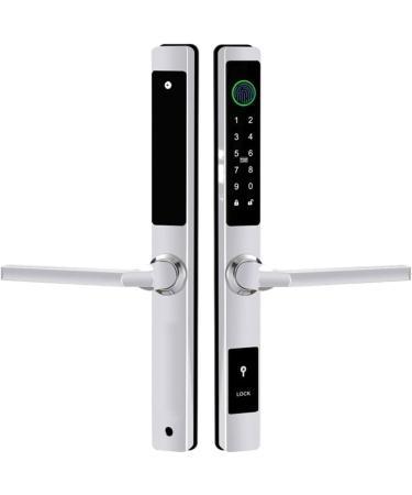 APP Waterproof Smart Fingerprint Password Lock Bridge-Cut Aluminum Alloy for Outdoor Push Pull Sliding Frame Glass Door (Color : Silver A 8535) (Black a 8560) - Buy Online on GoSupps.com