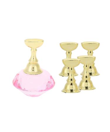 Nail Tip Exercise Stand - Pink Crystal Base Nail Holder for False Tips | Nail Art Display & Manicure Stand - Buy Online on GoSupps.com