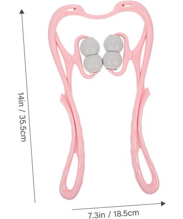 Subsofan Neck Massage Roller - 6 Wheel Kneading Device for Deep Tissue Relief | Acupuncture Tool Pink - Perfect for Neck & Shoulder Pain Relief - Buy Online on GoSupps.com