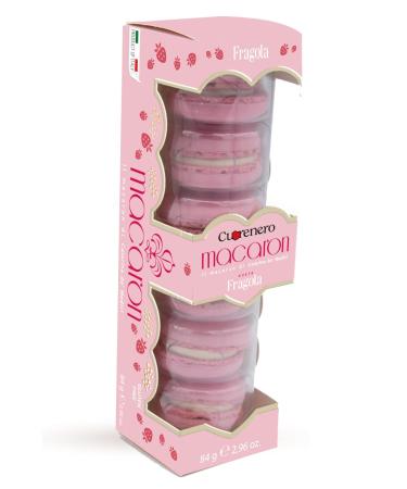 Cuorenero Strawberry Macaron - Gluten Free Treat - 84g - International Shipping Available - Buy Online on GoSupps.com