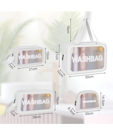 5PCS Clear Waterproof Toiletry Travel Bags - Portable Airport Cosmetic Bags (White) - Buy Online on GoSupps.com