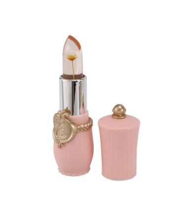 Glakyur Beauty Flower Crystal Jelly Lipstick Temperature Change Color Lip Balm Lemon yellow