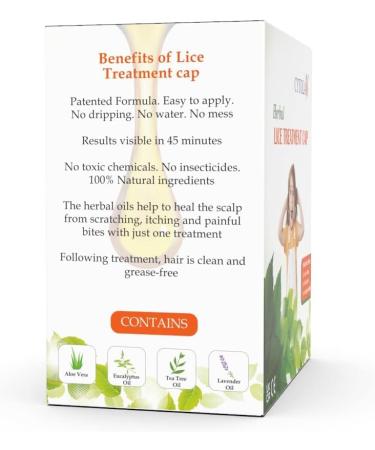 Cytolax Herbal Lice Treatment Cap | Fast-Acting Essential Oils for Headlice Nits & Eggs | Non Toxic Formula | 2 Caps + Nit Comb Included - Buy Online on GoSupps.com