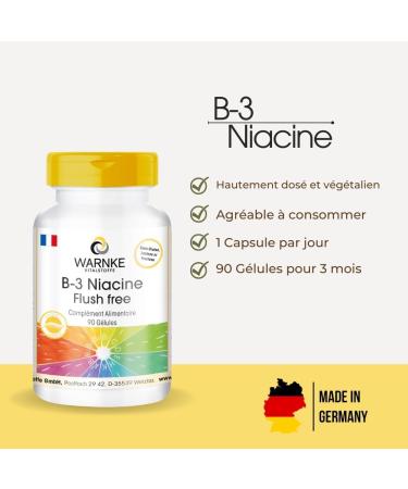B3 Niacin without Redness 400 mg - 90 capsules - Vegan - vitamin | Warnke Vitalstoffe - Quality from German pharmacies - Buy Online on GoSupps.com