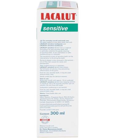 LACALUT Sensitive Dental Rinse Solution 300ml - Effective Oral Care for Sensitive Teeth | International Shipping Available - Buy Online on GoSupps.com