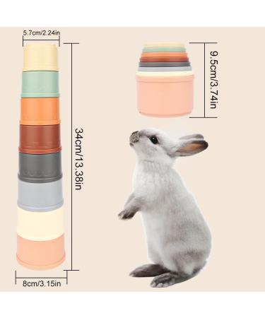 WALLFID 8 PCS Stacking Cups for Rabbits-Bunny Toys for Hiding Food and Playtime Fun BPA-Free Safe Plastic Pet Toys Multi-Coloured and Various Sizes (Morandi Colour) - Buy Online on GoSupps.com