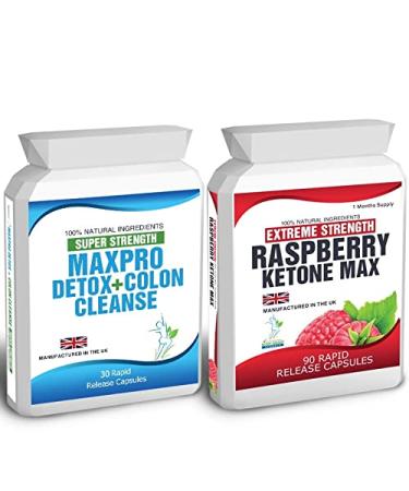 90 Raspberry Ketone Plus 30 Colon Cleanse Weight Loss Slimming Keto Diet Pills Max Raspberry Max 1500mg Daily Dose 2 Bottles
