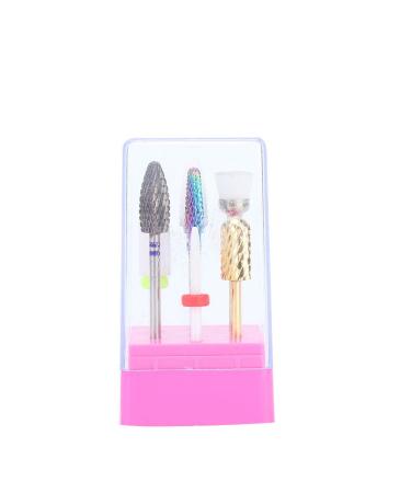 7pcs/set Electric Nail Drill Set 2.35mm Stainless Steel Drill File Grinding Head Set with Storage Box(#2)