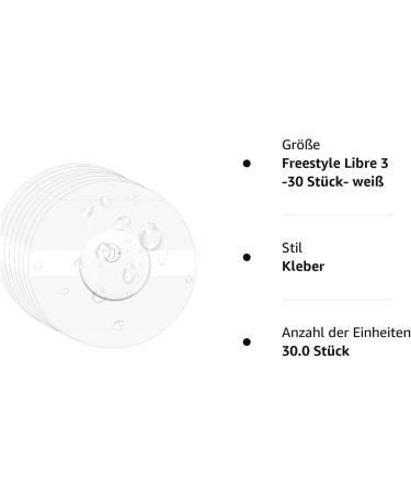 Freestyle Libre 3 Plasters - 30 Self-Adhesive Waterproof Skin-Friendly Patches for 14 Days | Liangmai 3 Libre Patch Sport - Buy Online on GoSupps.com