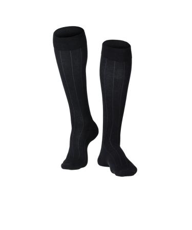 Touch Men's Dress Socks Graduated Compression Business Casual Wear Knee High Muscle Support Recovery Black Medium (15-20 mmHg)