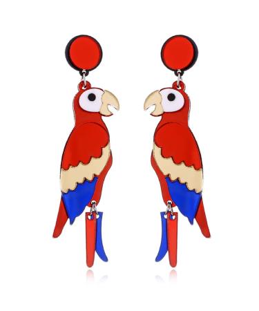 Feyley earrings trendy colorful acrylic earring women classic nice parrot shape earrings female fashion earrings girl jewelry gift style b