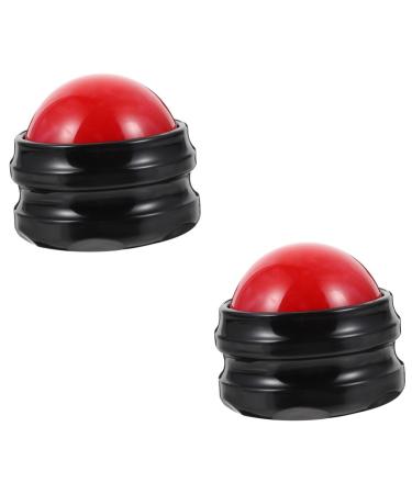 Beavorty 2 STK massage globe Self-massager Manual foot massage devices massage ball training ball yoga supply handheld accessories fitness equipment exercise ball gymnastics ball art resin red