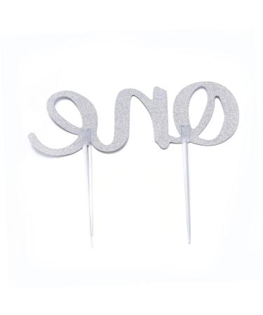 KONTONTY One Cupcake Picks Cupcake Topper Glitter Cake Toppers Birthday Cake Double Sided