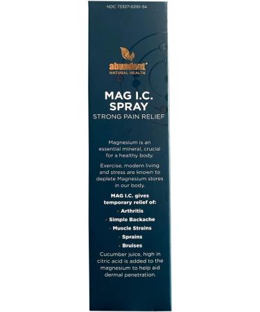 Abundant Natural Health MAG I.C. Spray 100ml - Magnesium for Arthritis Relief & Muscle Pain - Buy Online on GoSupps.com
