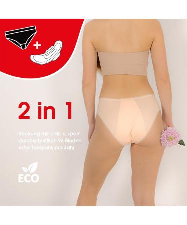 Relixa Period Undulating Menstrual Underwear - Set of 3 Packs (XS-4XL) | Lace Period Underpants for Women & Girls - Black Blue Beige - Buy Online on GoSupps.com