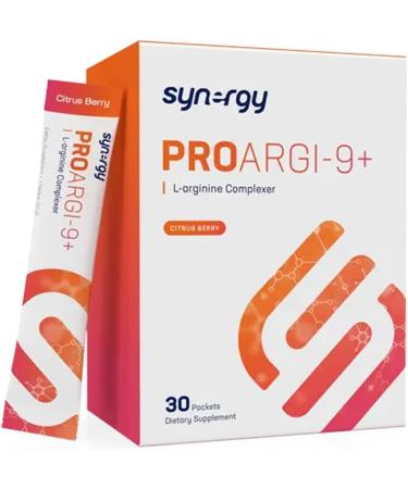 Synergy Worldwide ProArgi 9+ | 5000mg L-Arginine and 200mg L-Citrulline Supplement with Vitamins C D3 K B6 and B12 | Enhance Cardiovascular and Circulatory Health | Citrus -30 Sachets