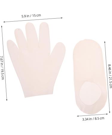Beaupretty 1 Set Silicone and Foot Mask Cover Moisturizing Gel Socks for Dry Skin Lotion Socks Silicone Socks for Dry Cracked Feet Women Hand Moisturizer Gloves 19.50X15.00X0.10CM As Shown - Buy Online on GoSupps.com