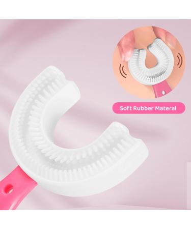 Kids Foam Toothpaste with Low Fluoride & U-Shaped Toothbrush Combo Pack | Ages 2-6 Strawberry Flavor + Soft Silicone Brush | 360 Oral Teeth Clean Design - Buy Online on GoSupps.com