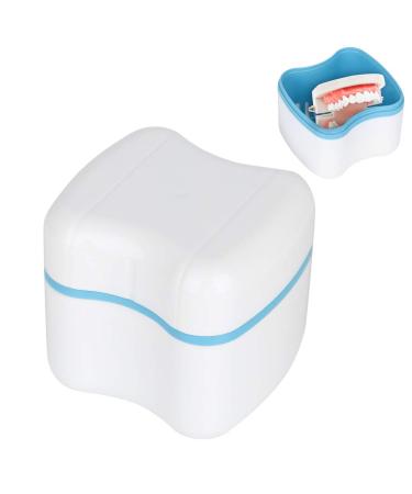 Denture Bath Case for False Teeth Storage | Travel Holder & Net Container | Retainer Cleaning - Light Blue - Buy Online on GoSupps.com