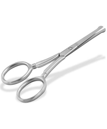 Rounded Beard Scissors Hair Scissors Mustache Scissors - 9 cm - Stainless Steel - Straight Cutting Surface - Buy Online on GoSupps.com