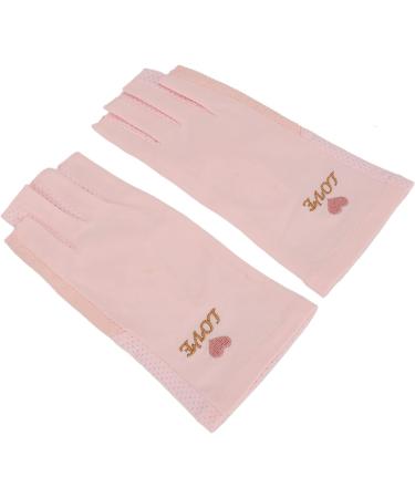 Anti UV Gloves for Gel Nail Lamp Manicure Gloves UV Protection Stretchy Breathable Fingerless Fiber Cotton Nail Lamp Gloves for Home Salon(Pink) - Buy Online on GoSupps.com