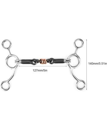 Black Horse Snaffle Stainless Low Leverage Copper Roller Loose Mouth Bit - Buy Online on GoSupps.com