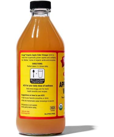 Bragg Apple Cider Vinegar with Mother 473ml - Pure & Organic - Buy Online on GoSupps.com