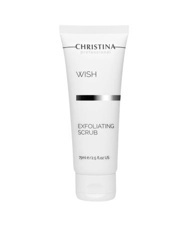 Christina Wish Deep Exfoliating Face Srub - 75ml - Open Keratin Clogs and Deep Cleanse Skin with Mint Essence and Fine Crystals - For Combination Dry Normal and Oily Skin Types