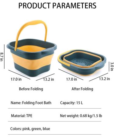 Collapsible Foot Bath Tub with Handle - Pink | Foot Spa Massager Basin for Soaking Feet | Pedicure Soak Bucket with Massage Acupoint - Buy Online on GoSupps.com