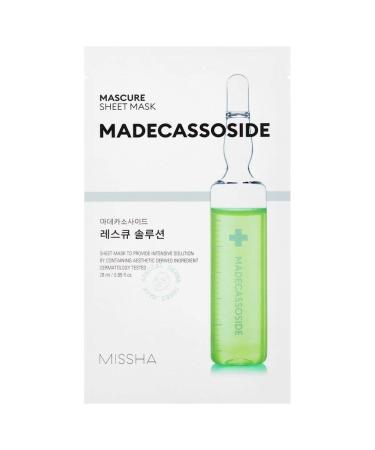 Missha Mascure Rescue Solution Sheet Mask Madecassosides Face Mask Korean Cosmetics Tuchmask for calming down sensitive skin set 3 PCs - Buy Online on GoSupps.com