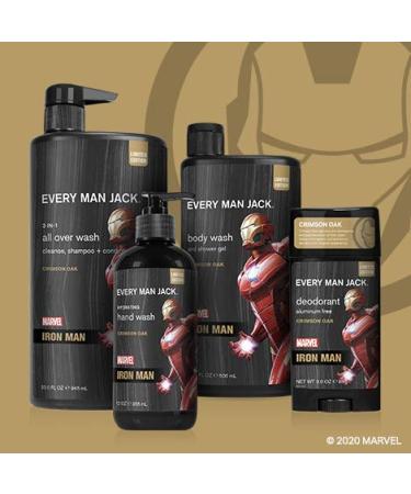 Every Man Jack Marvel Iron Man Body Wash Twin Pack - 16.9oz x 2 | Paraben-Free, Phthalate-Free, Dye-Free, Cruelty-Free - Buy Online on GoSupps.com